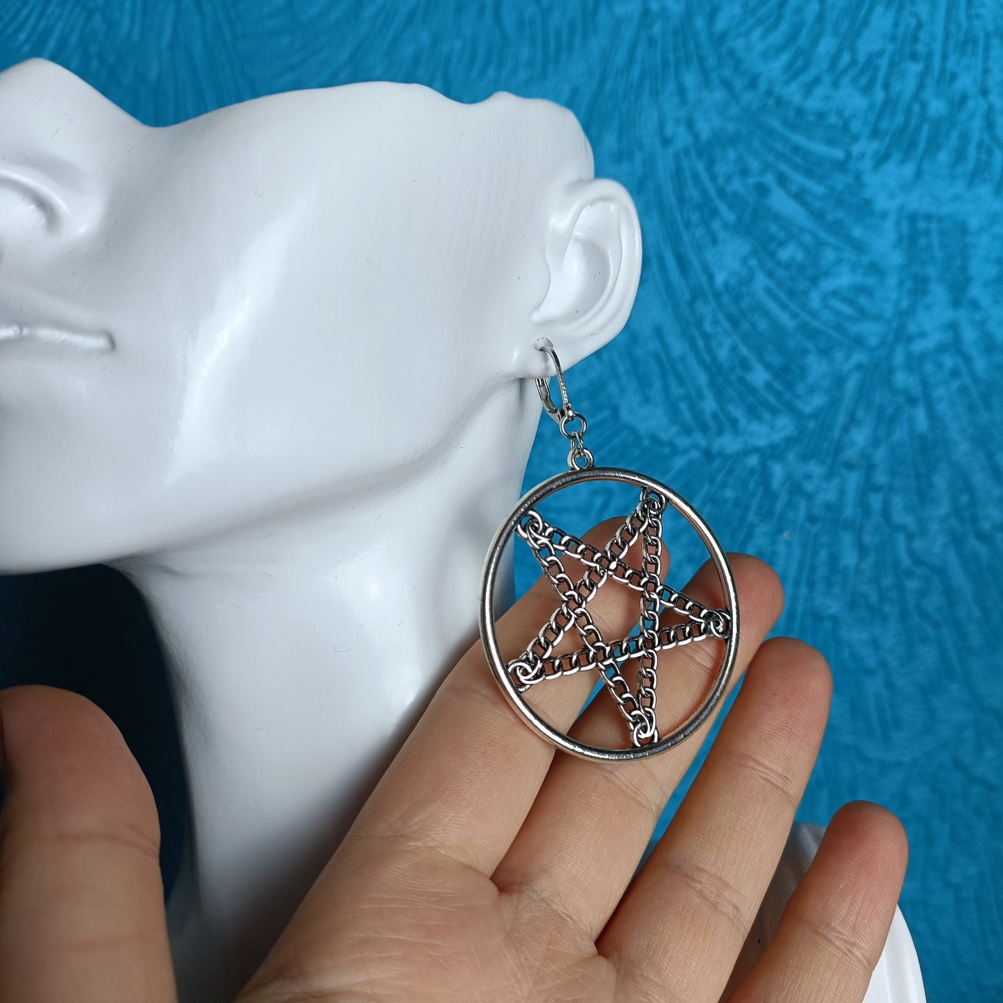 Pentagram Chain Earrings