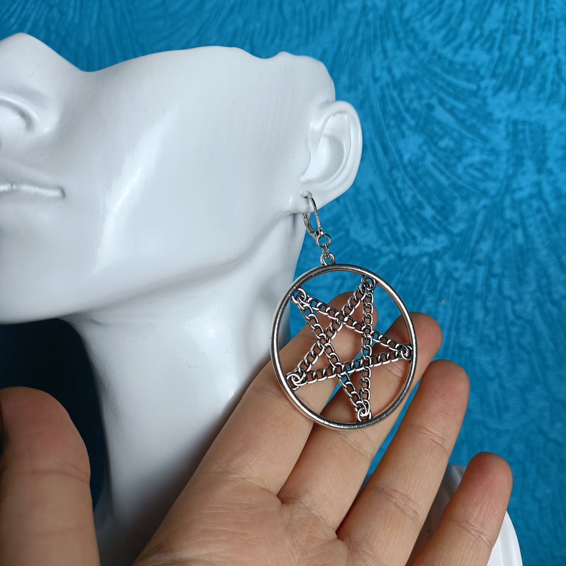 Pentagram Chain Earrings