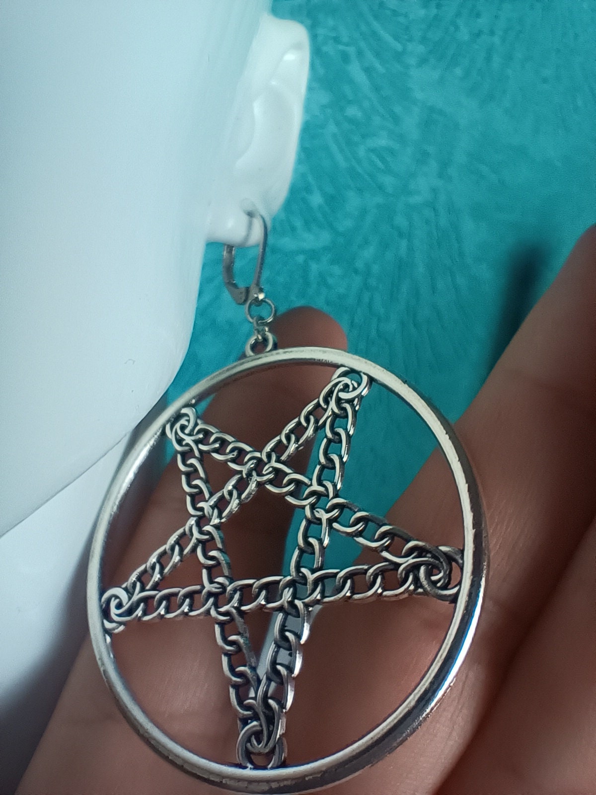 Pentagram Chain Earrings