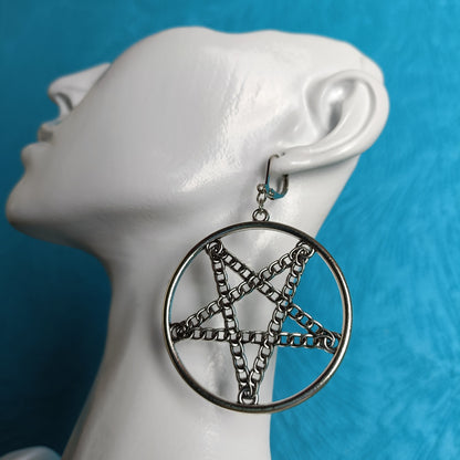 Pentagram Chain Earrings