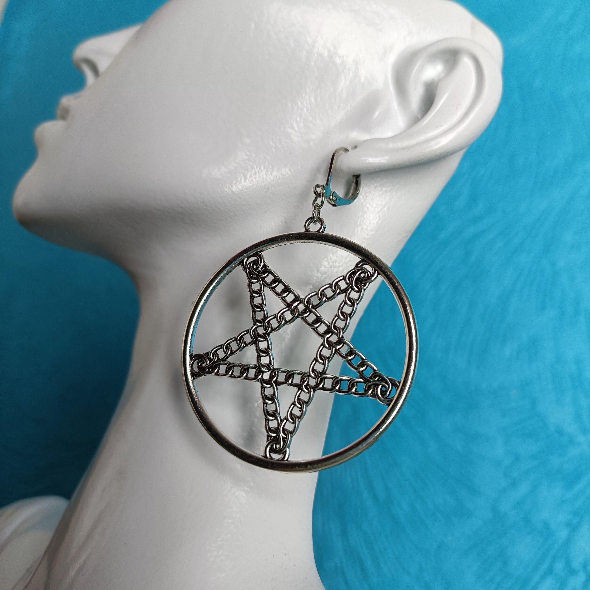 Pentagram Chain Earrings