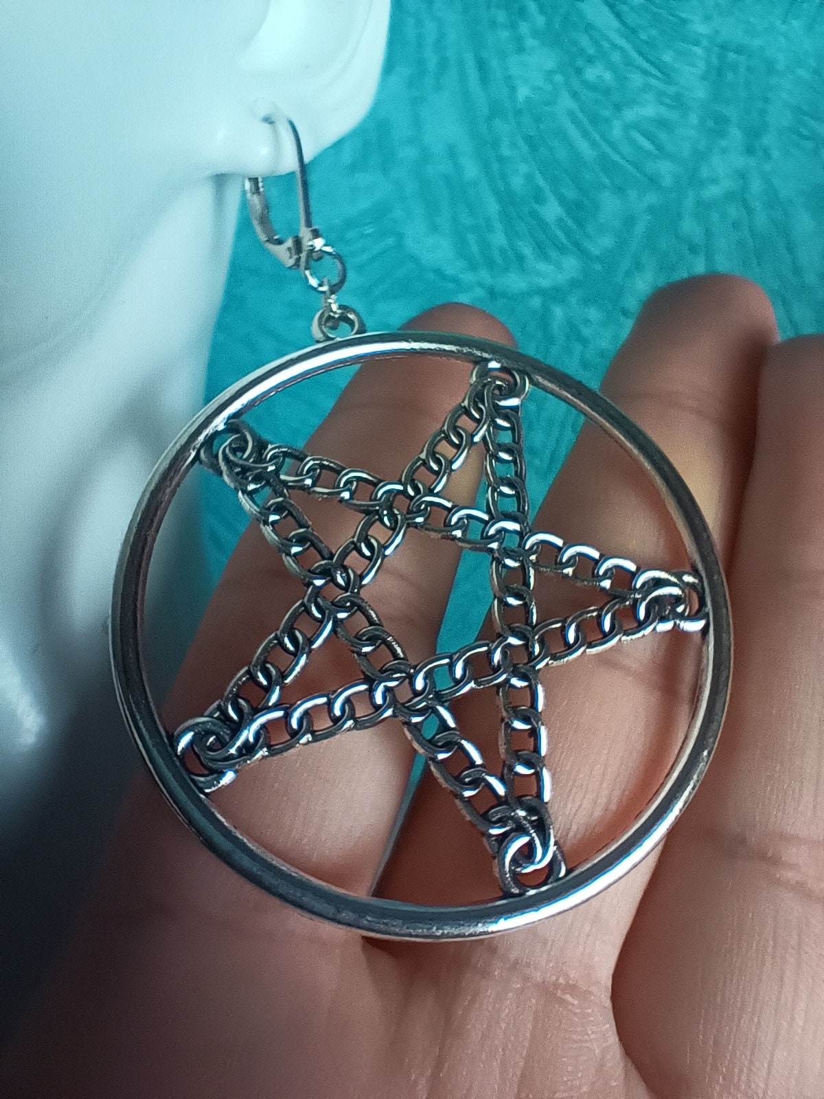Pentagram Chain Earrings