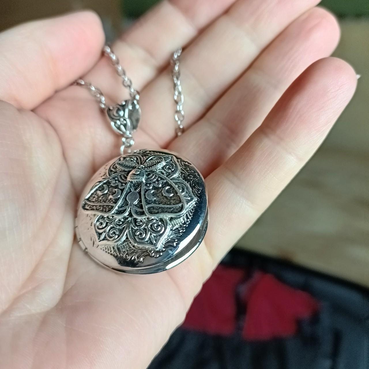 Sacred Moth Mandala Locket Necklace