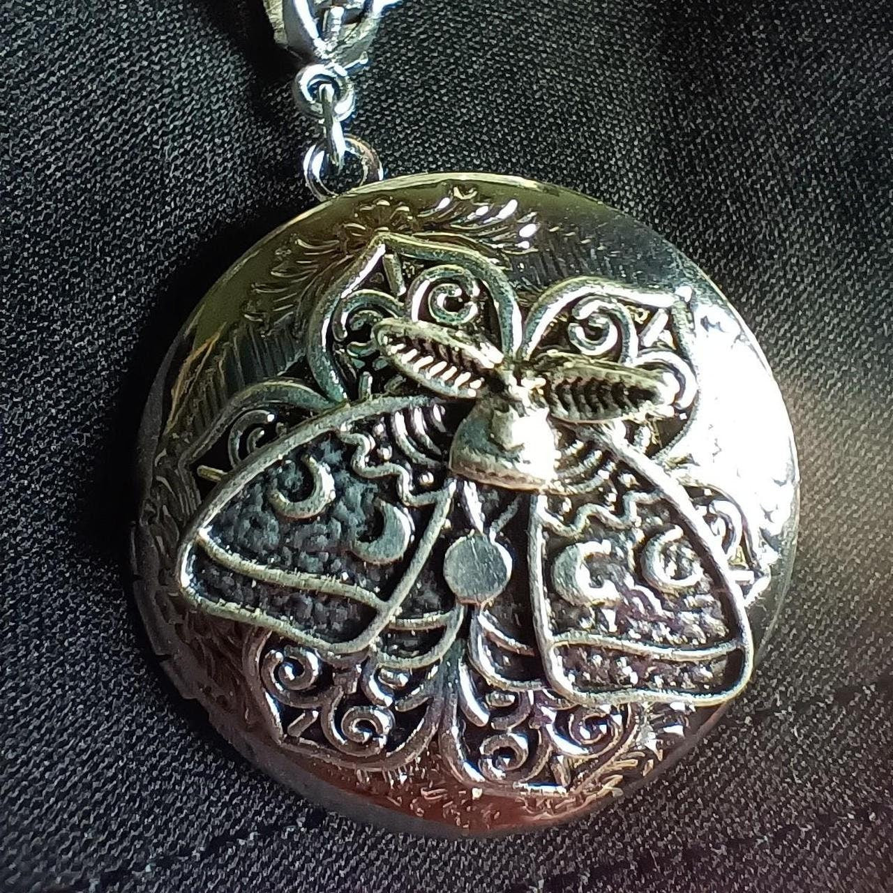 Sacred Moth Mandala Locket Necklace