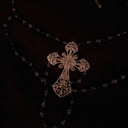 Vampire Ball Beaded Necklace- Catholic Iconography