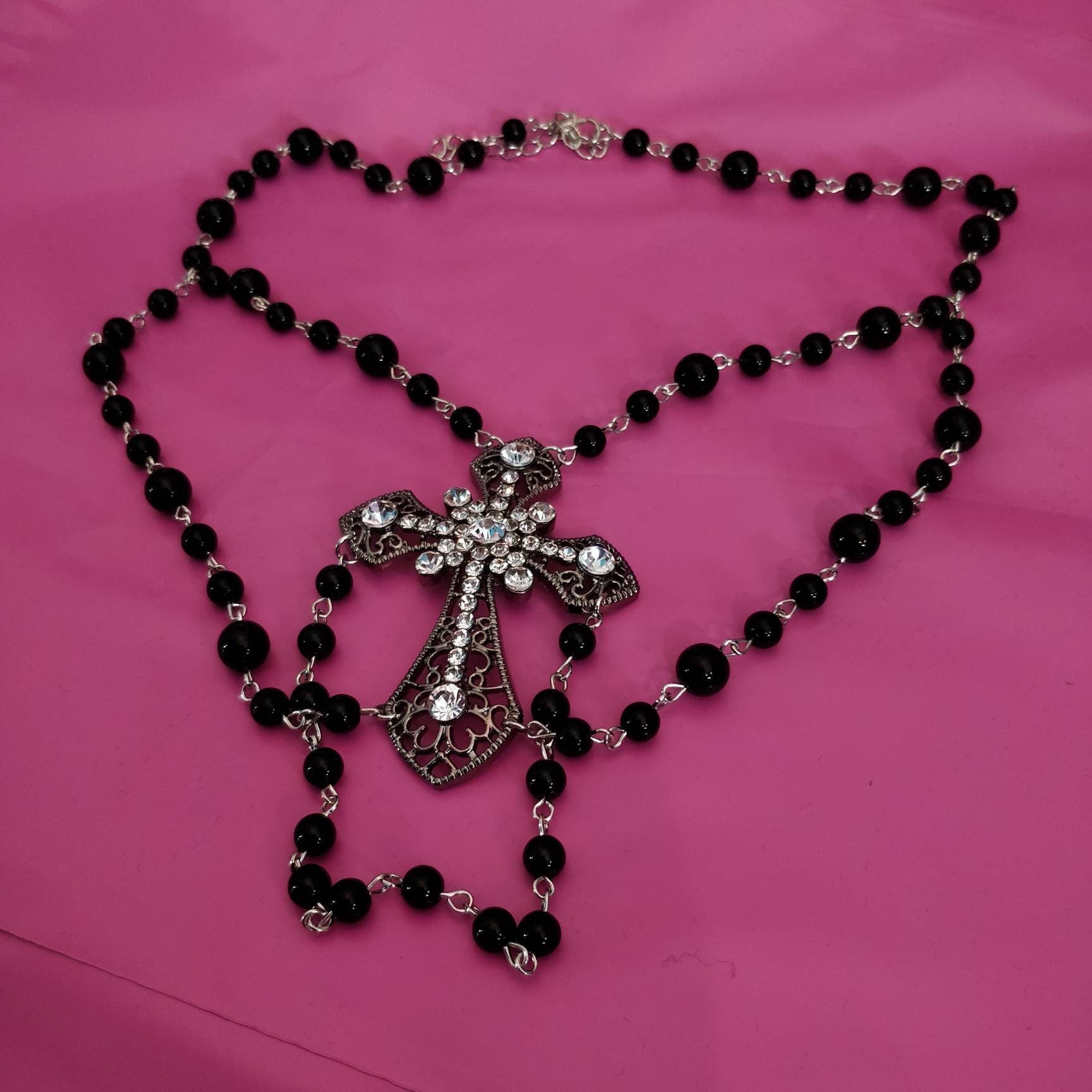 Vampire Ball Beaded Necklace- Catholic Iconography