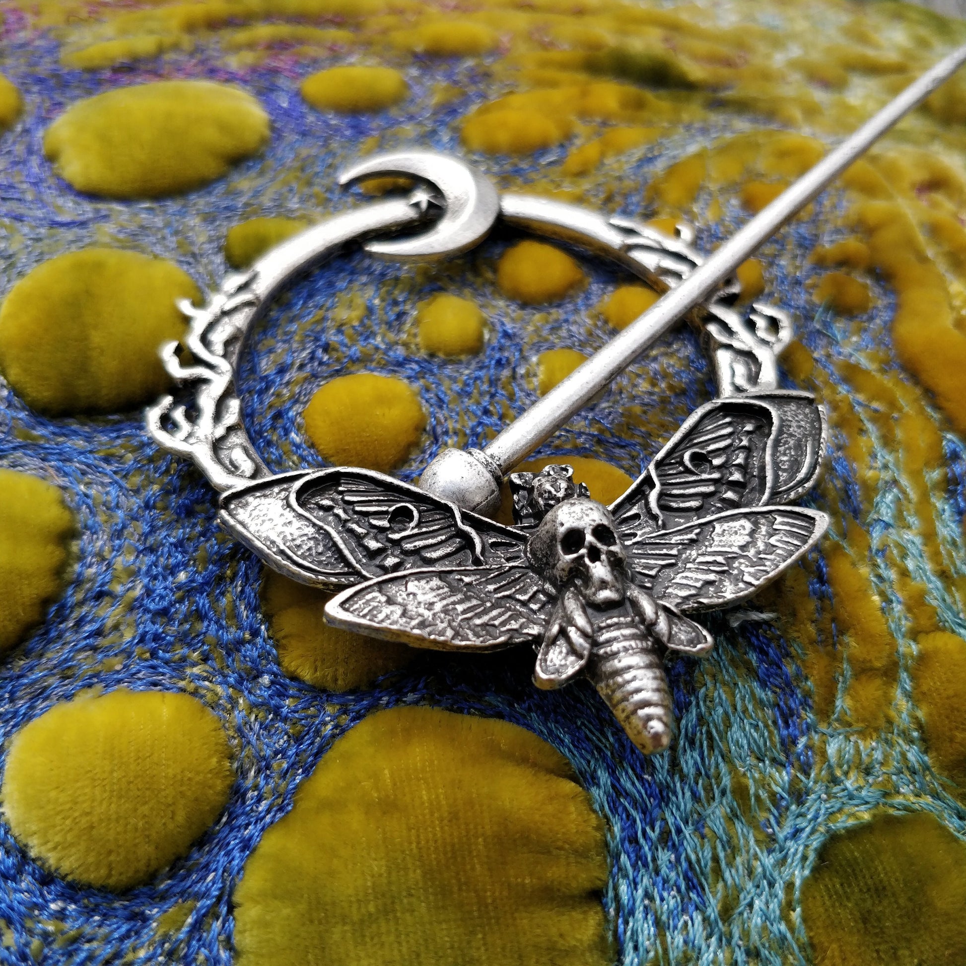 Whimsigoth Lunar Moth Hair Pin/ bun holder