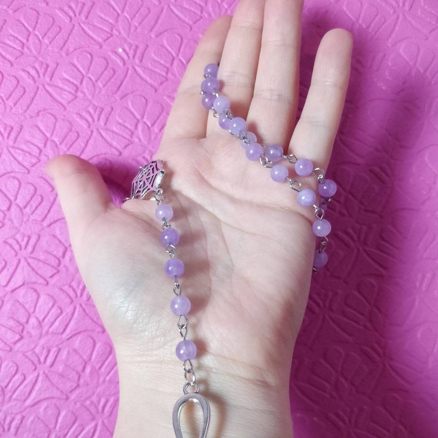 Whimsigoth Purple Ankh Rosary