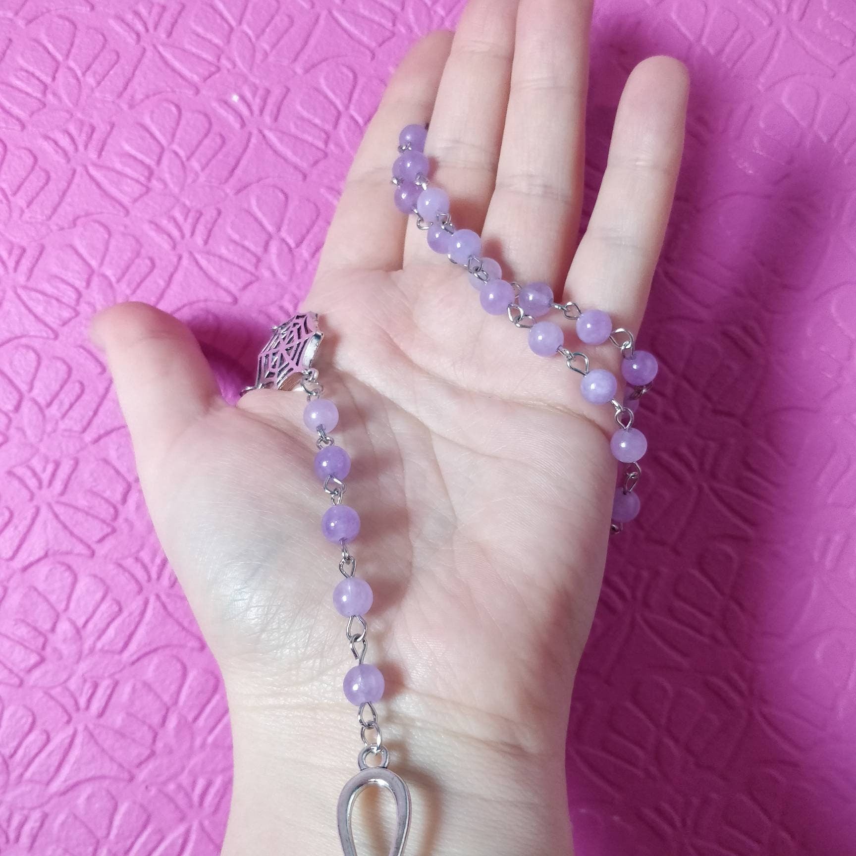 Whimsigoth Purple Ankh Rosary