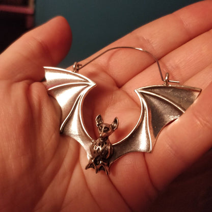medieval style bat hoop earring. fits the palm of my hand