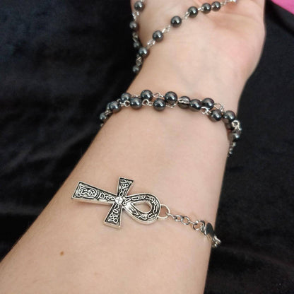 Goth Rosary - Little Moons Hematite