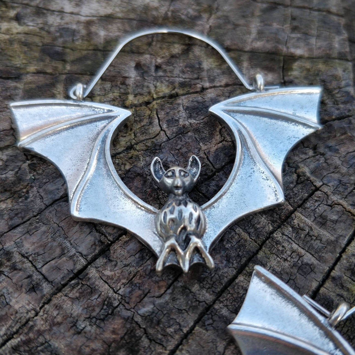 Bat Hoop Earrings LARGE- gothic bat earrings- Gothic/ Punk alternative
