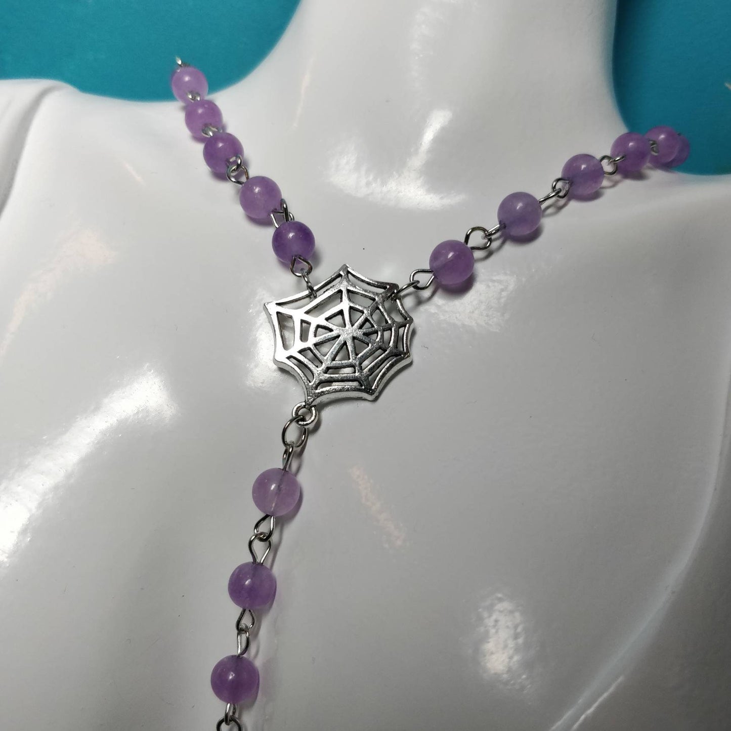 Whimsigoth Purple Ankh Rosary