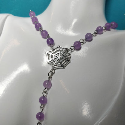 Whimsigoth Purple Ankh Rosary